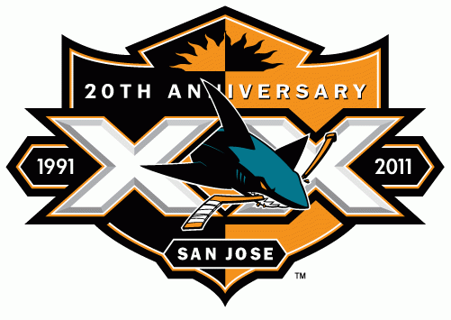 San Jose Sharks 2011 Anniversary Logo iron on transfers for clothing version 3